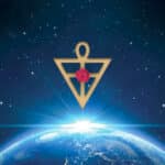 Symbole rosicrucien au dessus de la Terre