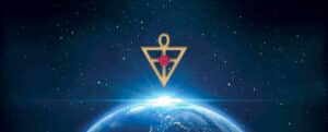 Symbole rosicrucien au dessus de la Terre