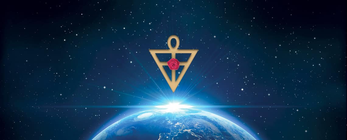 Symbole rosicrucien au dessus de la Terre