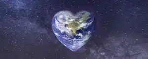 La Terre en forme de coeur, symbole de l'amour